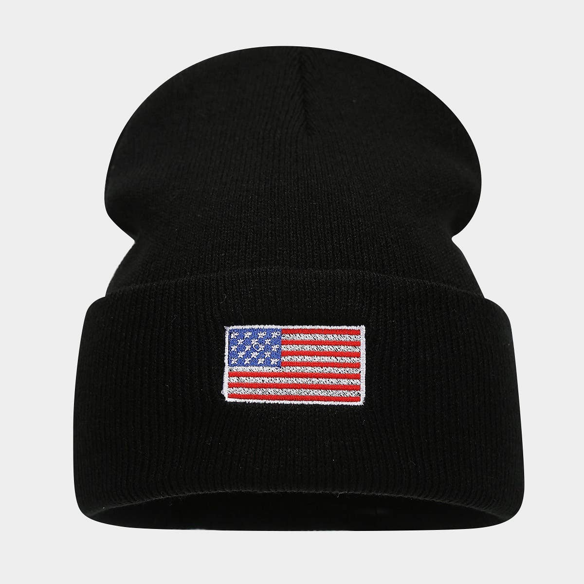 MKS America - Wholesale Beanie - Women's - Fashion American Flag Knit Beanie Hat0