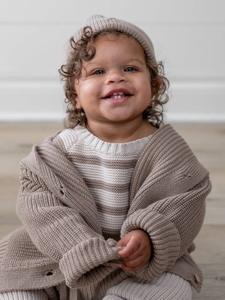 Yooushi - Wholesale Cardigan - Baby - Chocolate Chip Hooded Knit Cardigan9