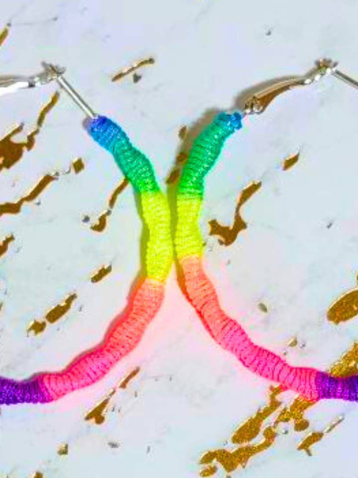 UITVERKOOP: Zomer Neon Koord Omwikkelde Hoepeloorbellen voor wholesale door Paradise Island Gold and Silver