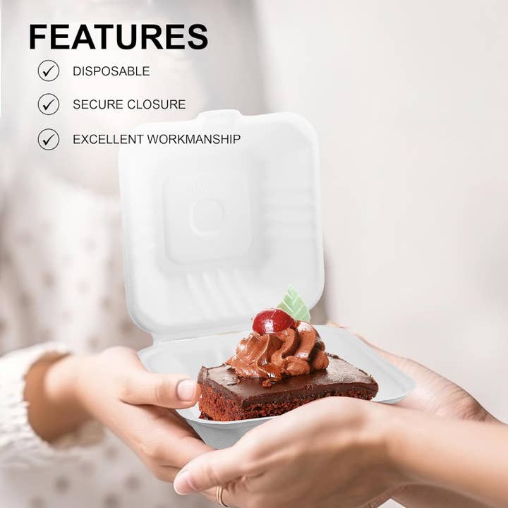 MT Products - Wholesale Food Storage Container - MT Products Cake Container 6" x 6" x 3" Food To Go Container6