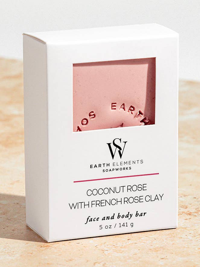 Coconut Rose Face and Body Bar Soap for wholesale by Earth Elements Soapworks