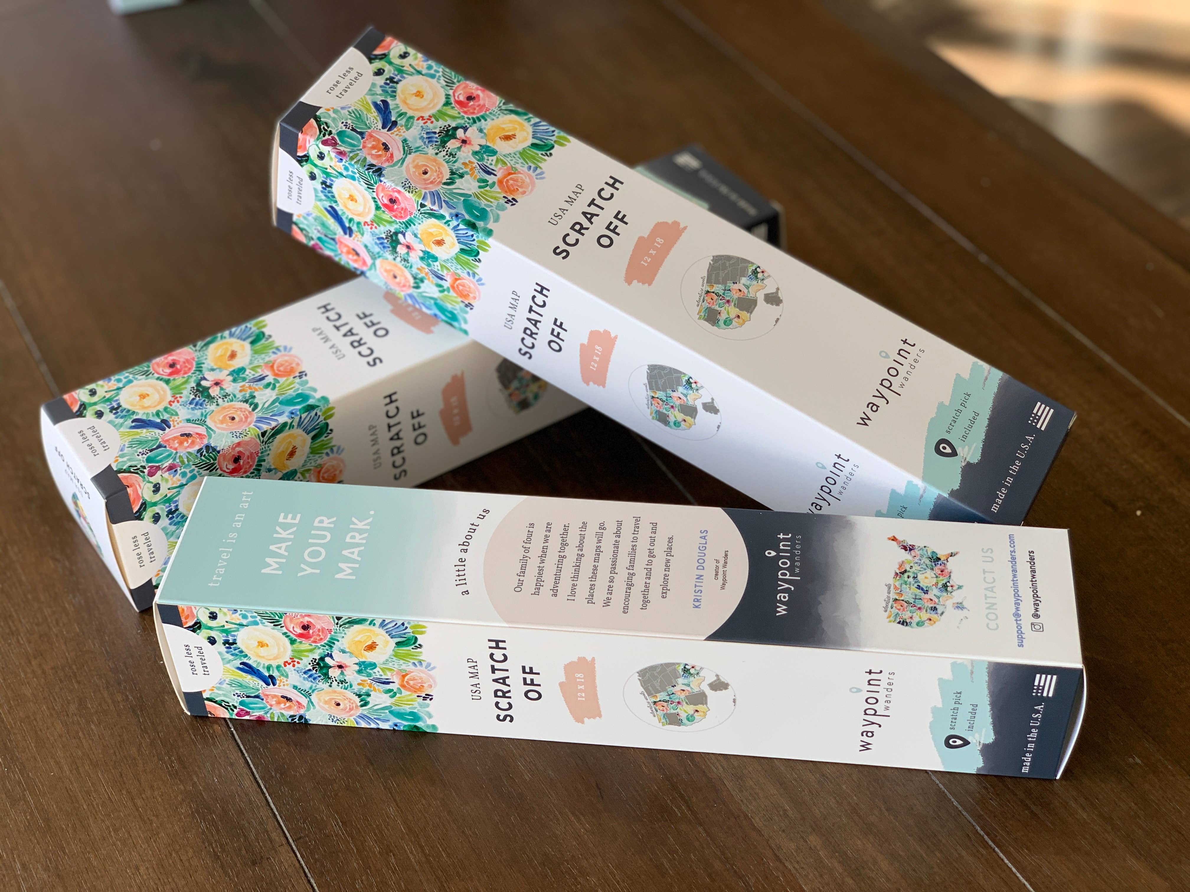 Waypoint Wanders - Wholesale Map - Floral US Scratch Off Map3