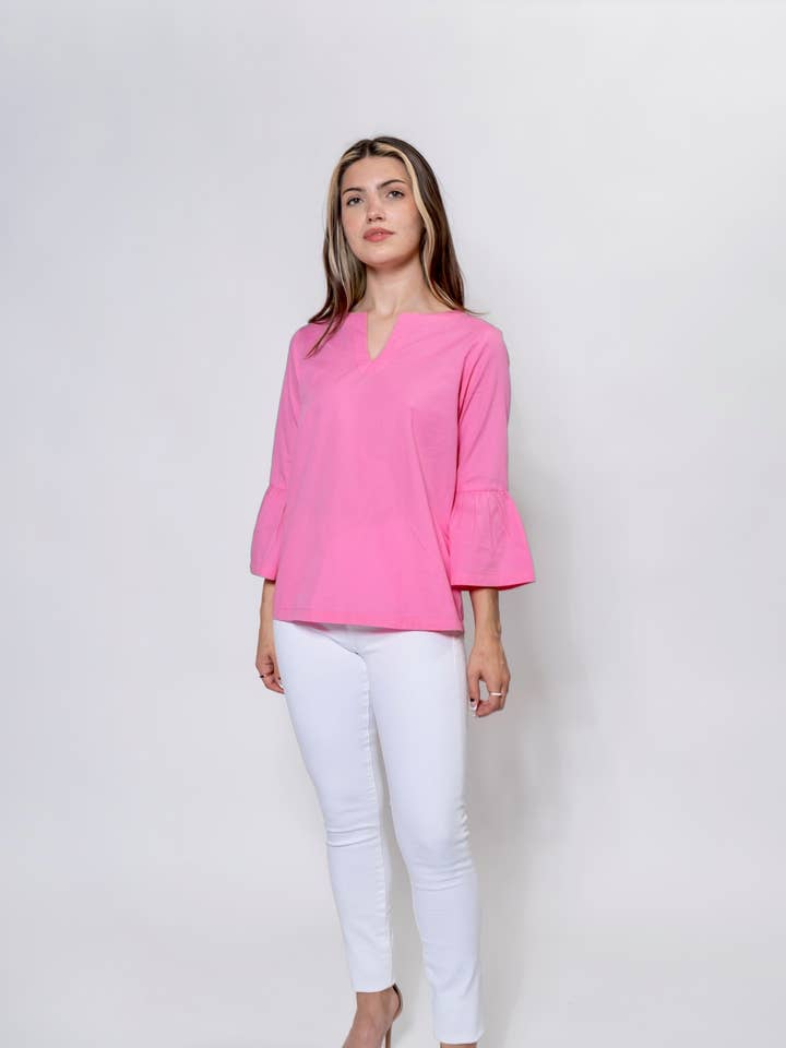 Top Manga Savannah Rosa Cosmos Savannah, Mulher por atacado de Carvalho Couture