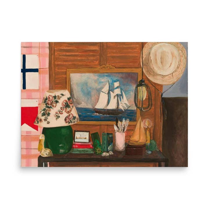 Laurenspired - Wholesale Art Print - Retro Beach House art print, coastal wall art, nautical art6