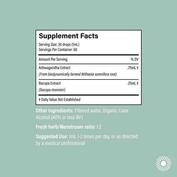 Portland Ashwagandha Farm – wholesale Tinktur – Ashwagandha Bacopa - Spagyrisk tinktur2