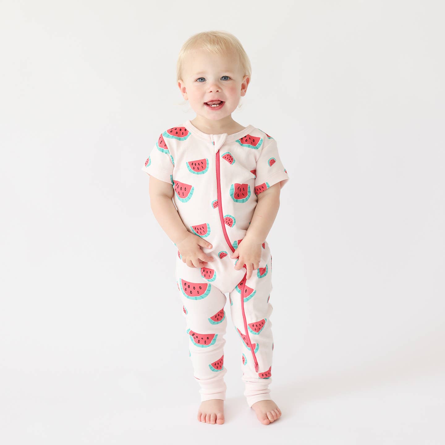 Parade Organics - Wholesale Jumpsuit - Baby - Signature Print '2-Way' Zip Romper - Short Sleeve9