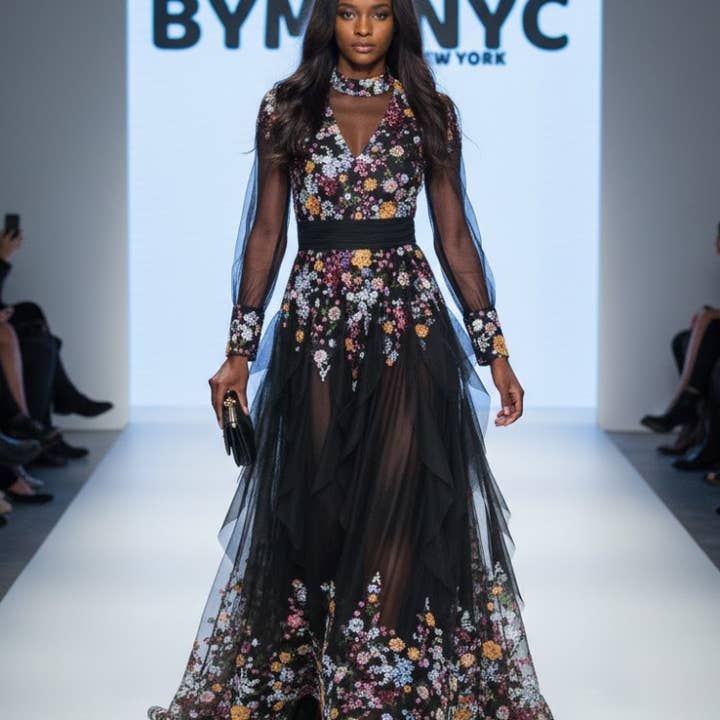 Long Black Evening Dress SOHO: Prêt-à-Porter Line BYMANYC ® New York for wholesale on Faire