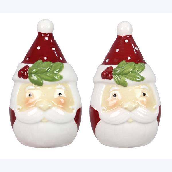 Young's - Wholesale Salt & Pepper Shaker Set - Ceramic Colorful Old Santa Salt and Pepper Set