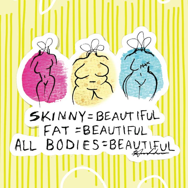 Scribble Lady - Wholesale Sticker - "All Bodies Are Beautiful" Sticker