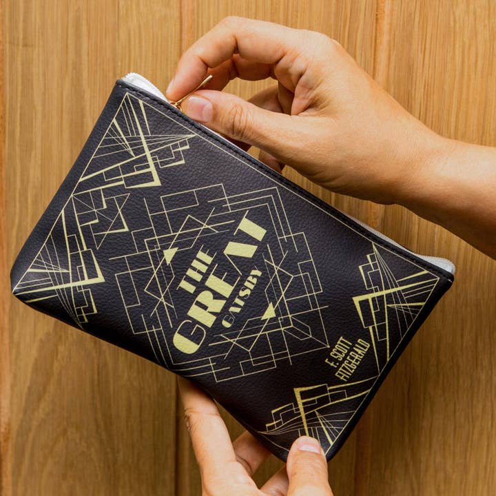 Well Read Company - Wholesale Pouch - Women's - The Great Gatsby Art Deco Black Book Pouch Purse Clutch