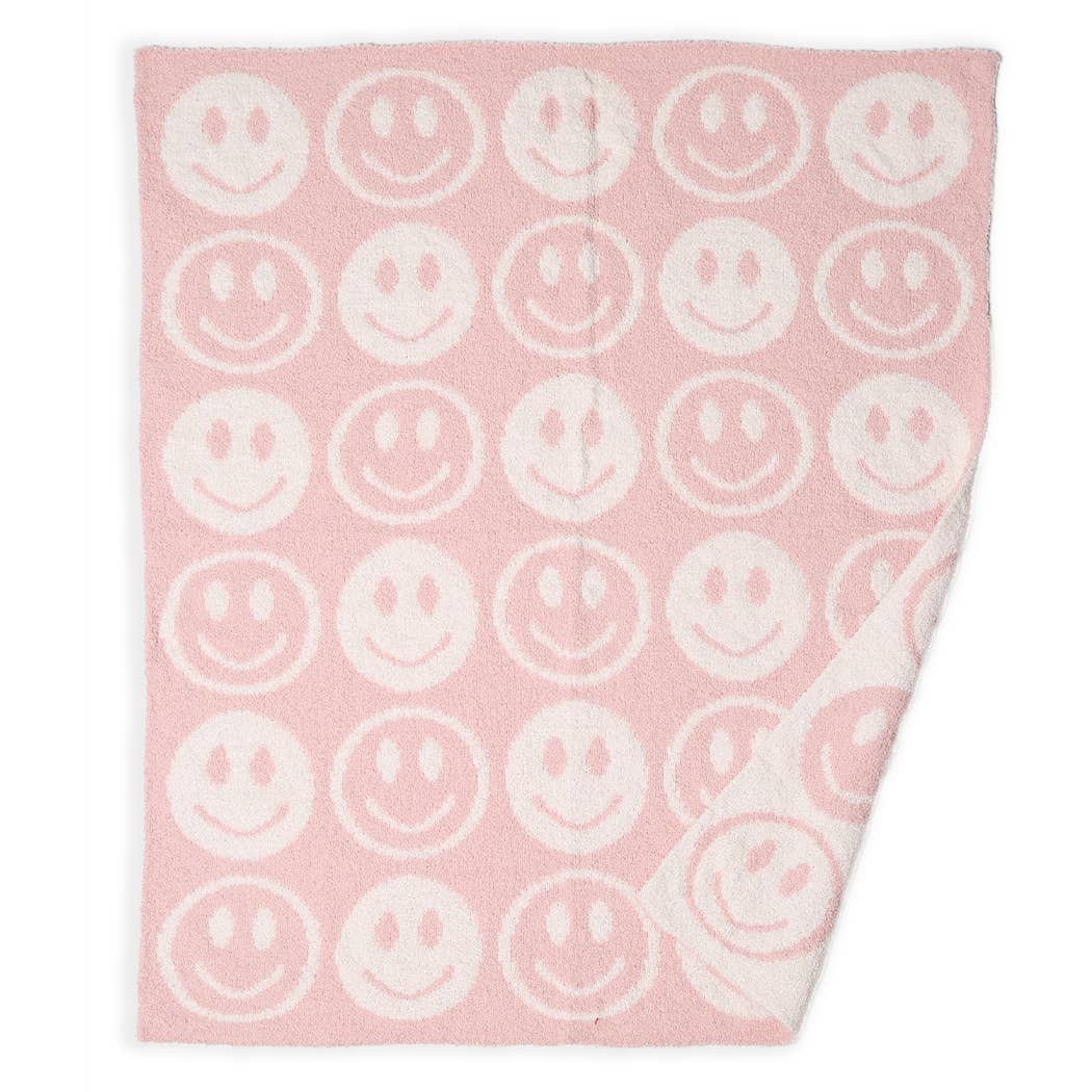 Fashion City – Engroshandel Sengetæppe - Børn og baby – Gentagne Happy Face Pattern Kids Throw Blanket12