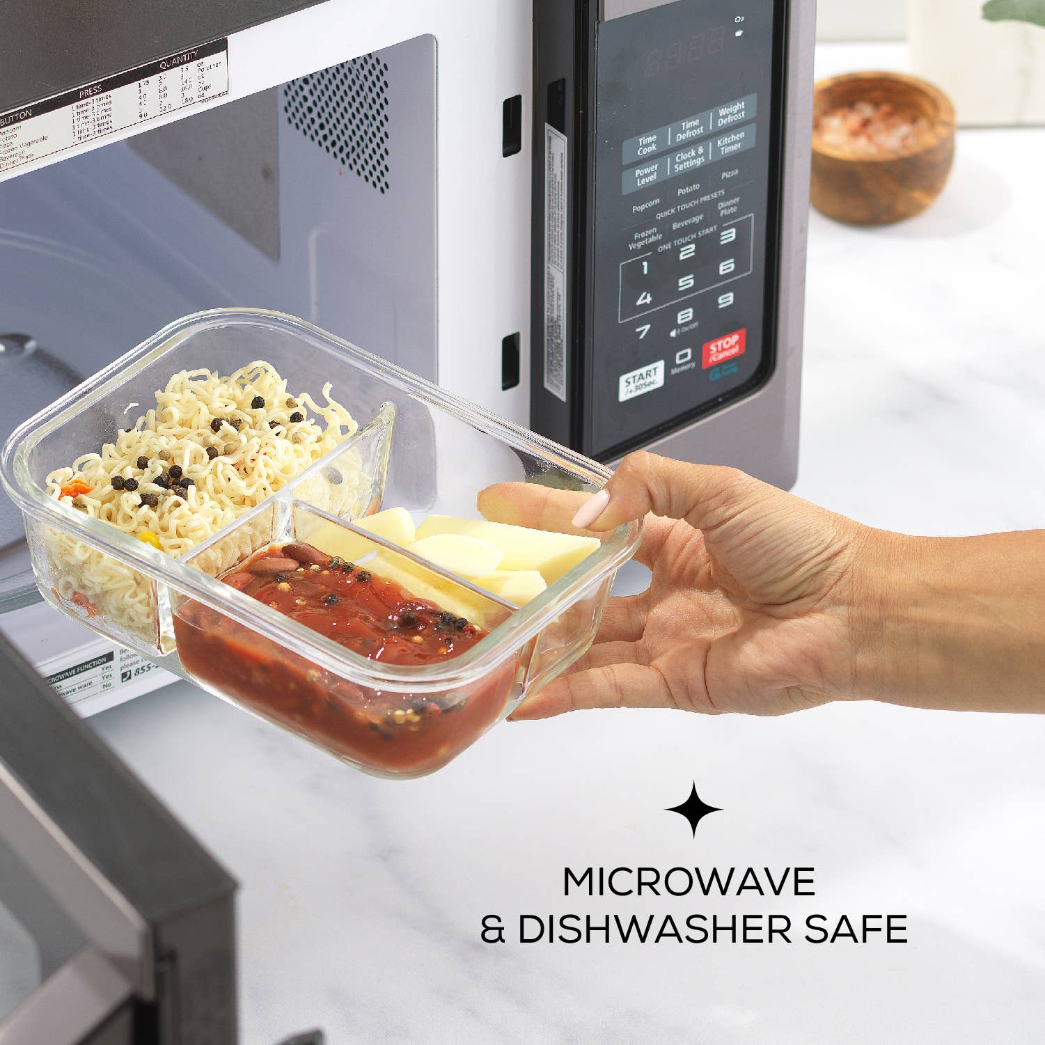 JoyJolt – wholesale Matlåda – JoyJolt 3-sektionsförvaringsbehållare för matberedning - uppsättning av 56