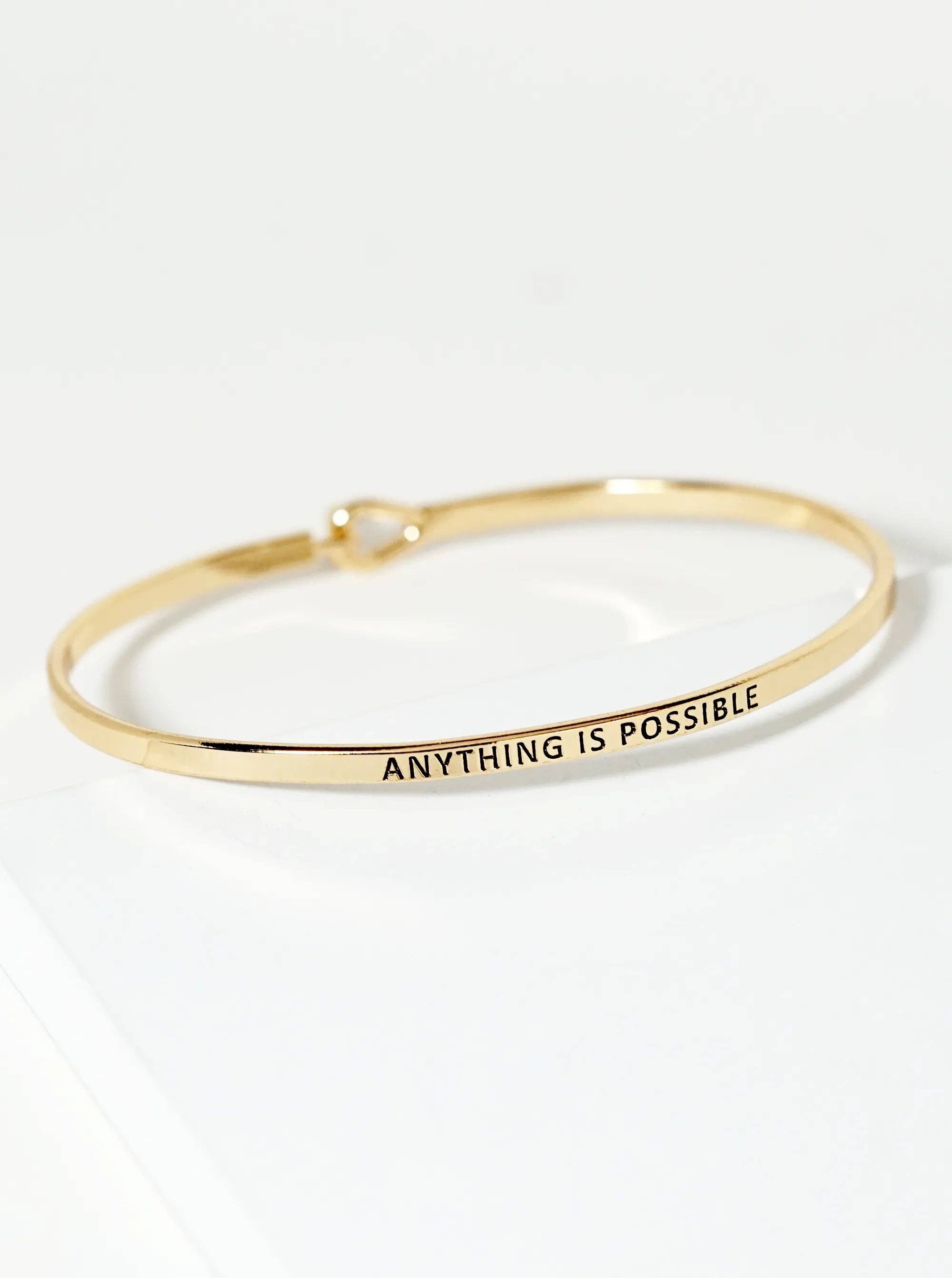 Wild Honey - Wholesale Bangle Bracelet - Anything Is Possible Engraved Inspirational Bangle Bracelet0