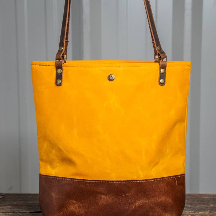 In Blue Handmade - Wholesale Tote bag – Women's - Essential Waxed Canvas and Leather Tote with Options30