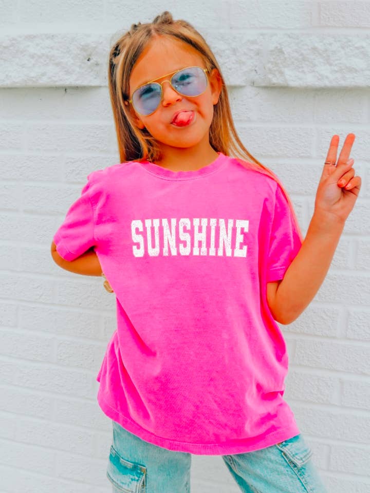 Gia Gifts Boutique - Wholesale Screen Printed T-Shirt - Kids - YOUTH Distressed Varsity Summer Tee Beach Kids