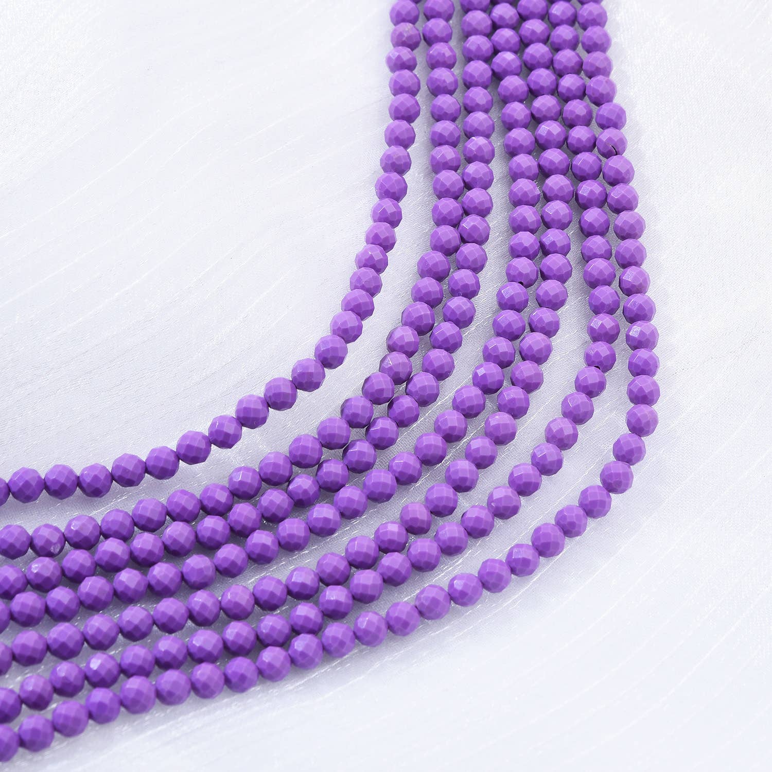 Beads Creation - Wholesale Beads - Phosphosiderite 3–4mm Faceted Round Purple Beads PRP10214