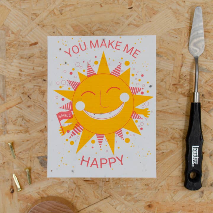 "Sunshine" Samenpapier A6 Postkarte für den Großhandel von VON MUTTERN Letterpress