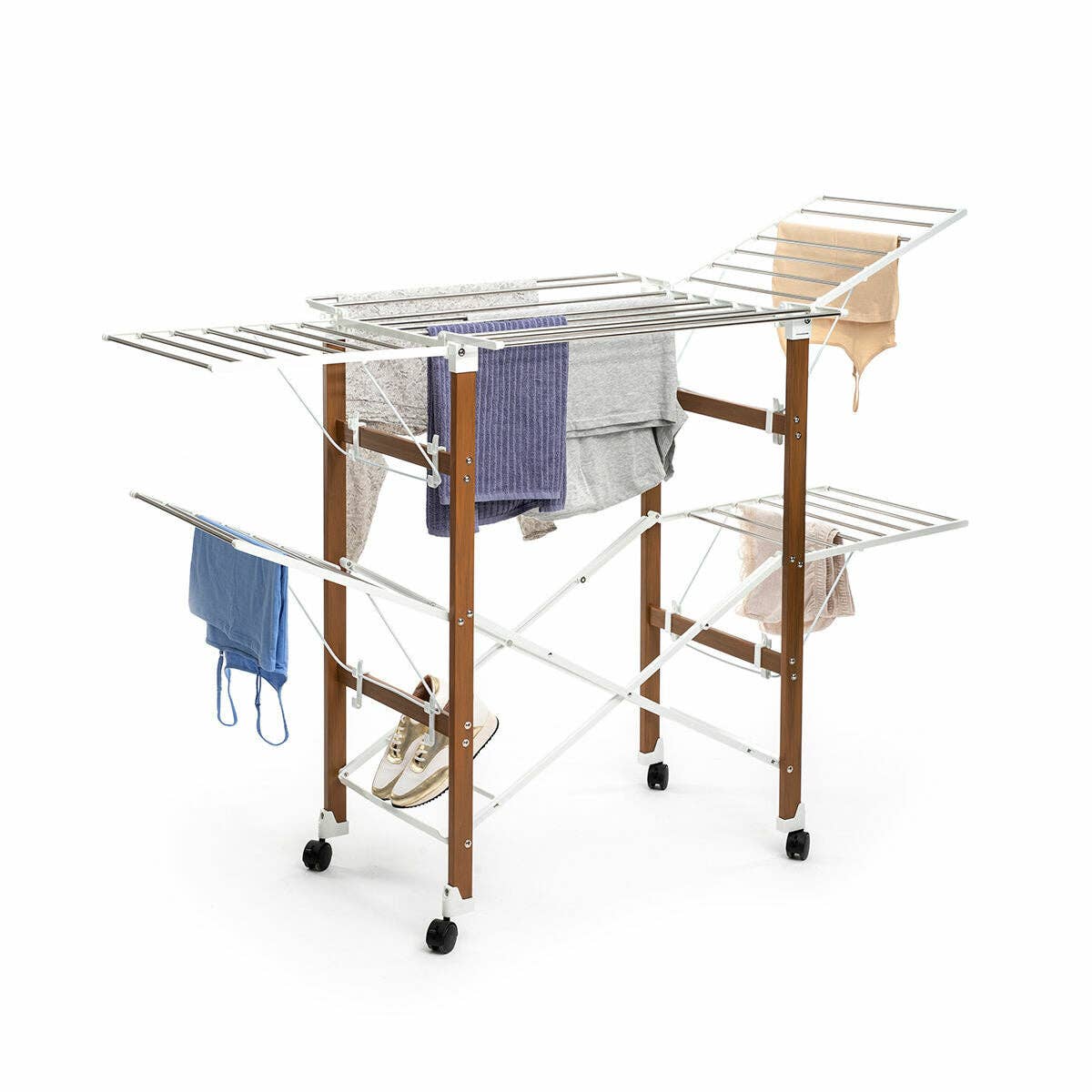 InnovaGoods - Wholesale Clothes Hangers - Dreeyl InnovaGoods 38 Bar Vertical Folding Drying Rack with Wheels7
