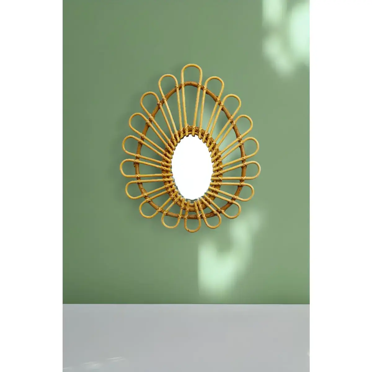 B A O B A B - Maison - Wholesale Wall Mirror - Vintage Rattan OVAL Mirror 33 cm0