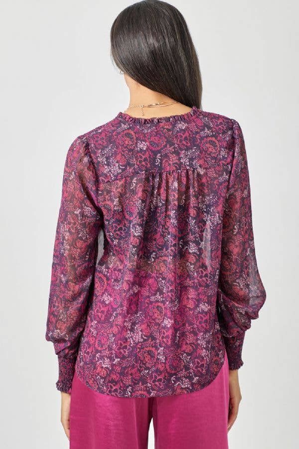 Mystree - Wholesale Blouse - Women's - 60412 Smocked Lurex Chiffon Blouse15