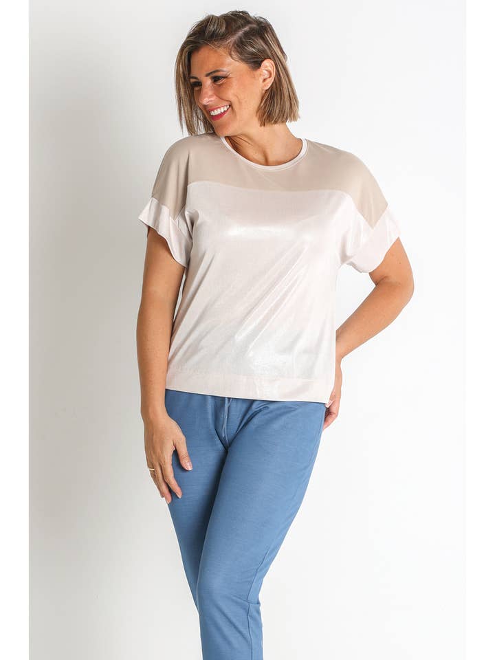 LOURDES CASTILLO - Wholesale T-Shirt - Women's - 368078L KNITTED MODAL AND GLITTER T-SHIRT2