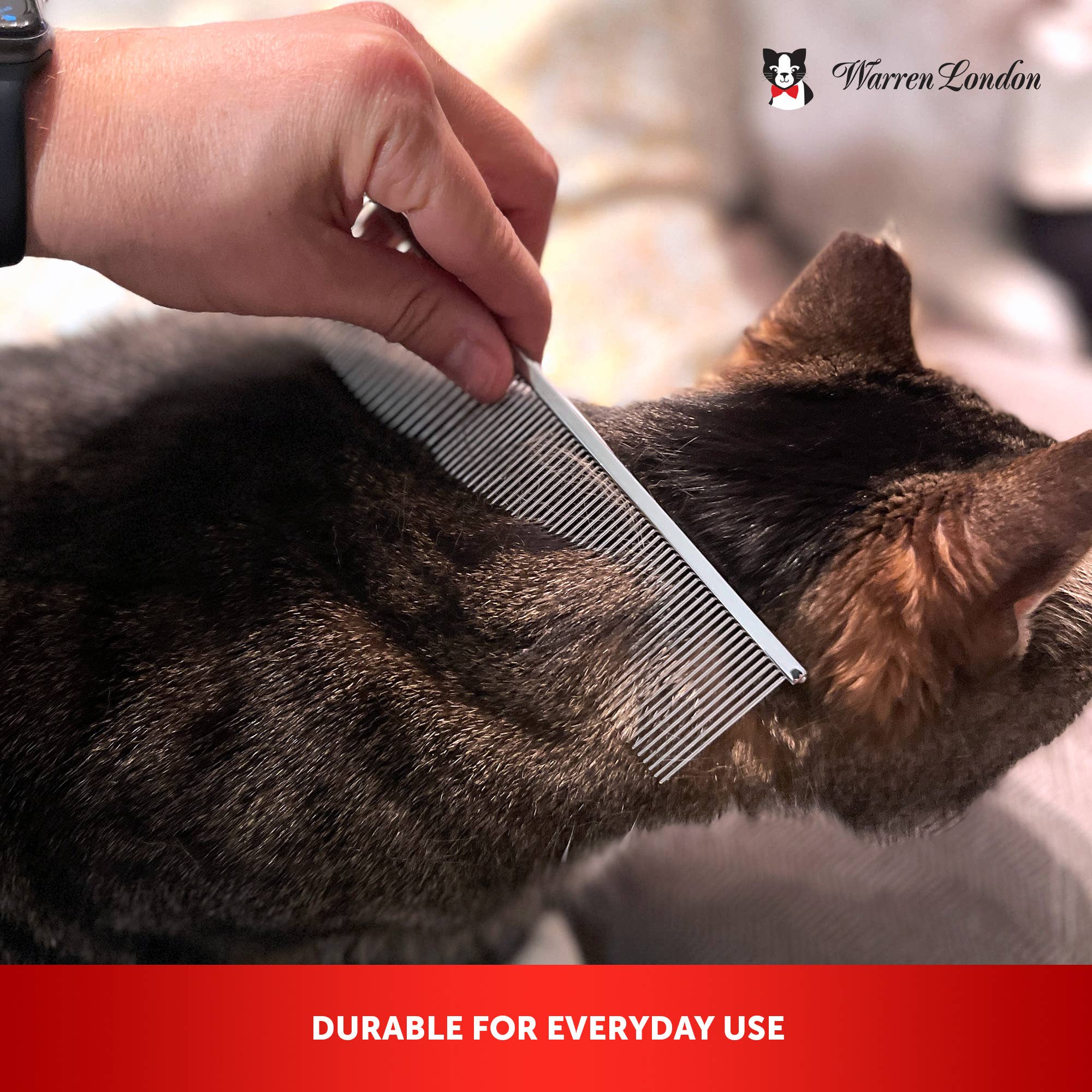 Warren London Dog Products – wholesale Pet grooming aid – Dog – Cool Cat Comb - 7.5" Everyday Copper Grooming Tool5