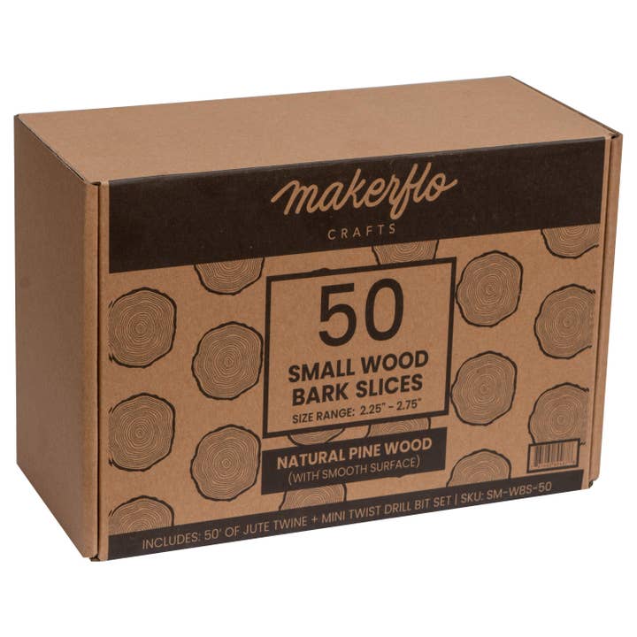 MakerFlo - Wholesale Craft supplies - Pine Wood Bark Slices2