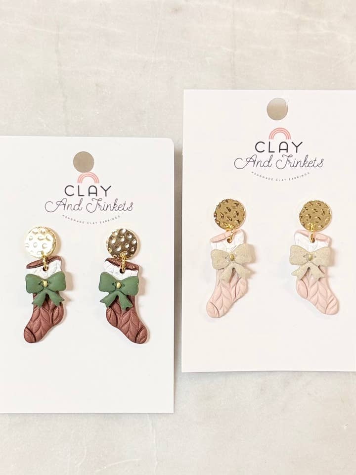 Hung by the Chimney Dangle Stockings for wholesale by Clay and Trinkets