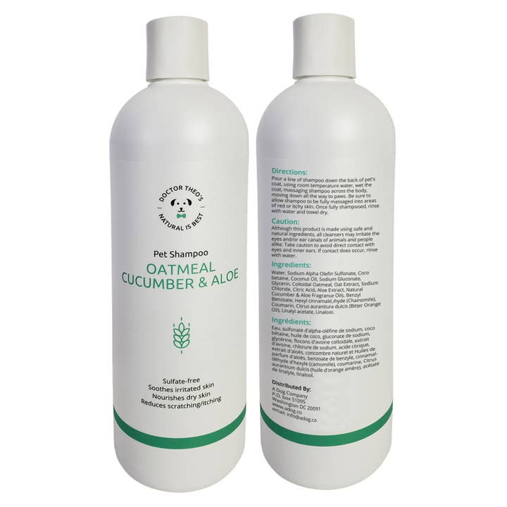 Jojo Modern Pets - Wholesale Pet Shampoo - Dog - Dr. Theo's Dog Shampoo - Oatmeal, Cucumber & Aloe, 16 oz1
