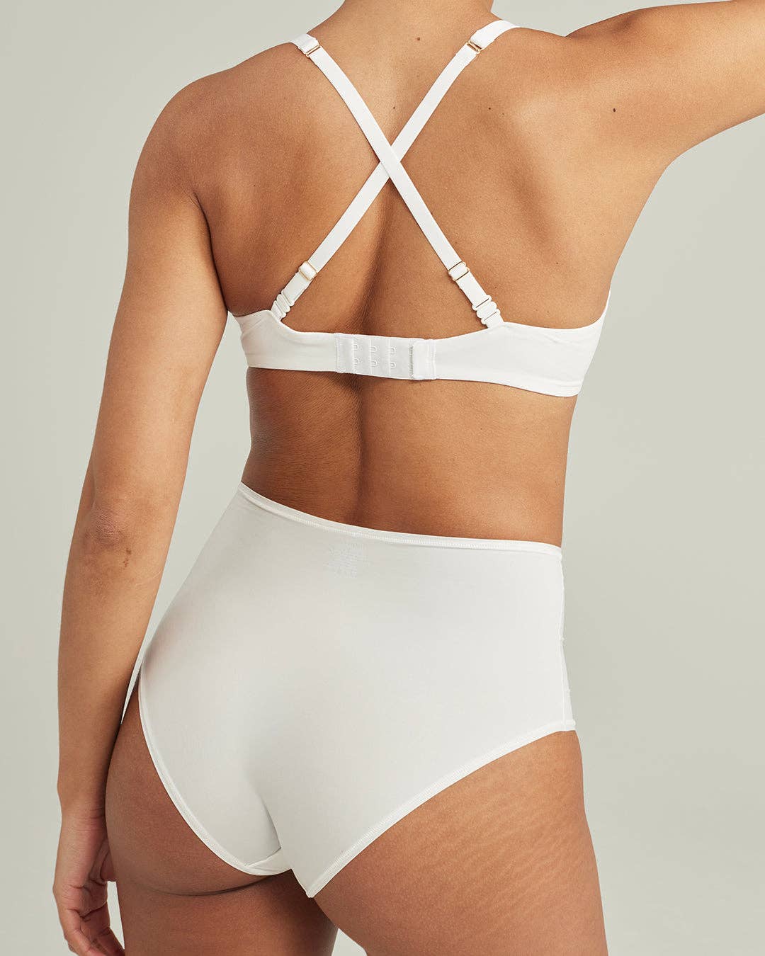 Nudea – wholesale Underwear – Women's – The Stretch High Waisted Brief - Cotton White4