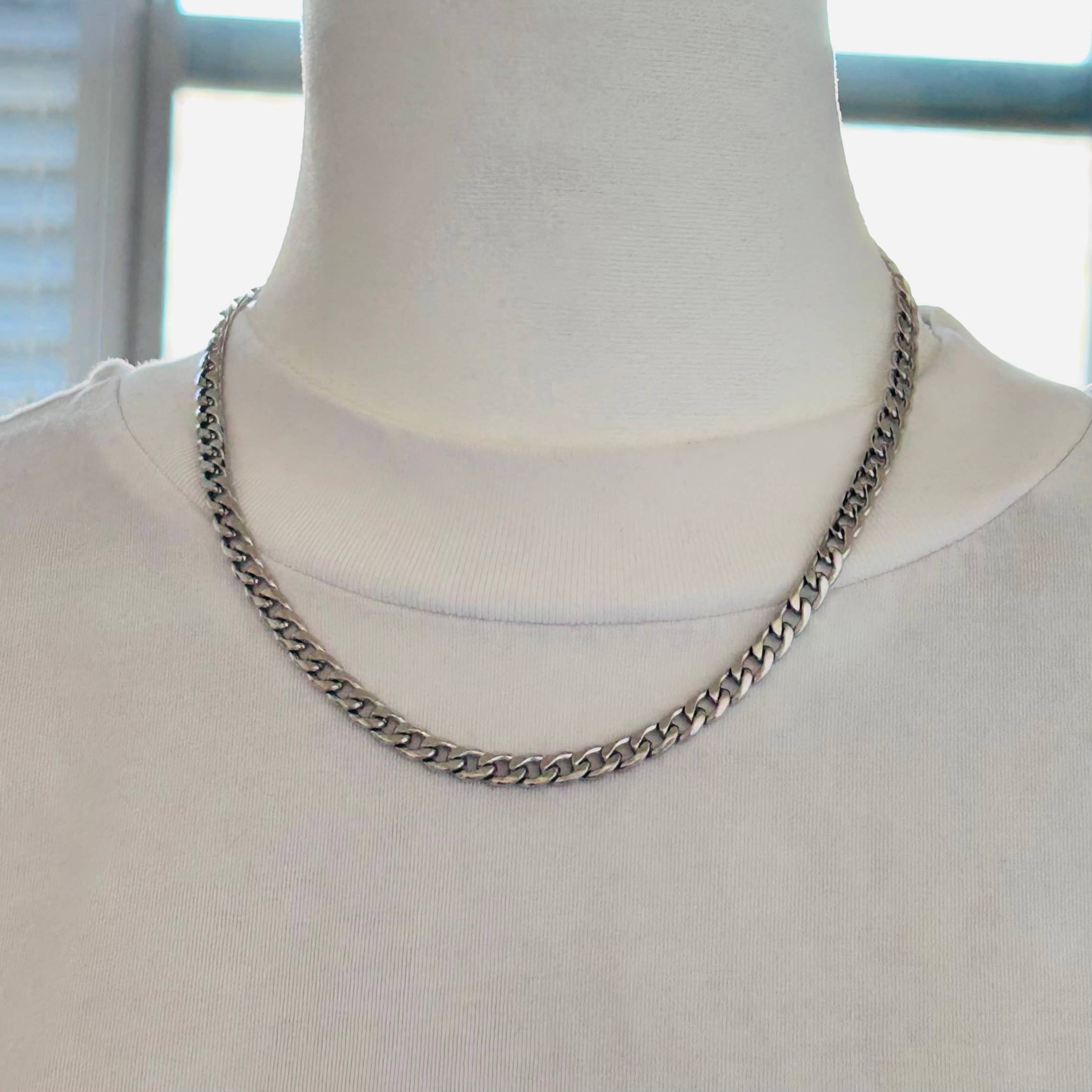 Amady Jewelry - Vente Collier maille et chaîne - Chaîne à maillons ronds argentés simple9