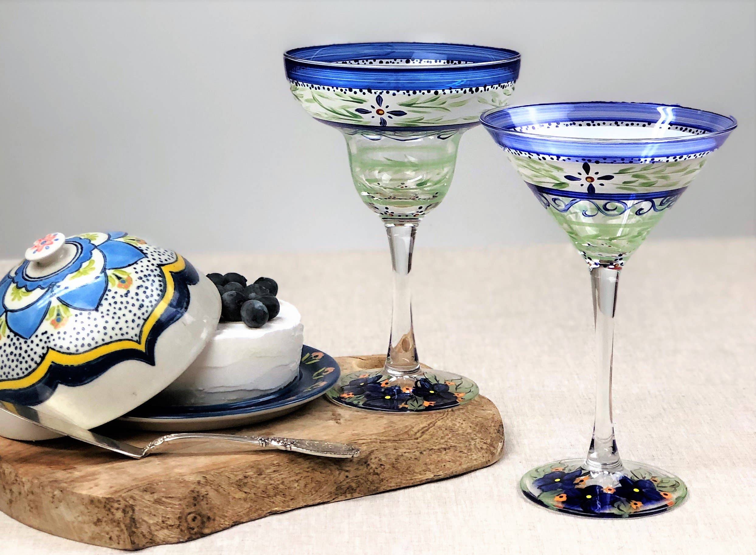 Golden Hill Studio – wholesale Cocktail-/likörglas – Barcelona Blue Martini Glasögon4