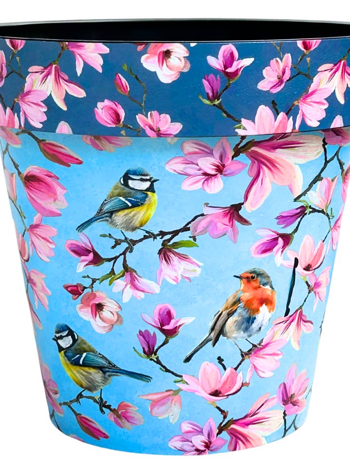 15" Zest Pot Aquarela Pássaros por atacado de Sunshine Ceramica