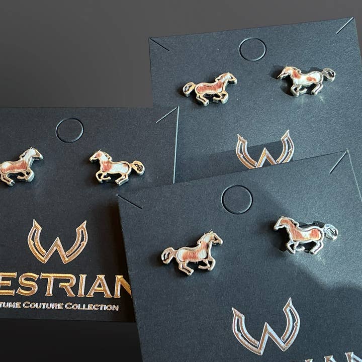 Westrian International - Vente Clous d'oreille - Boucles d'oreilles clous en crin de cheval Paint1