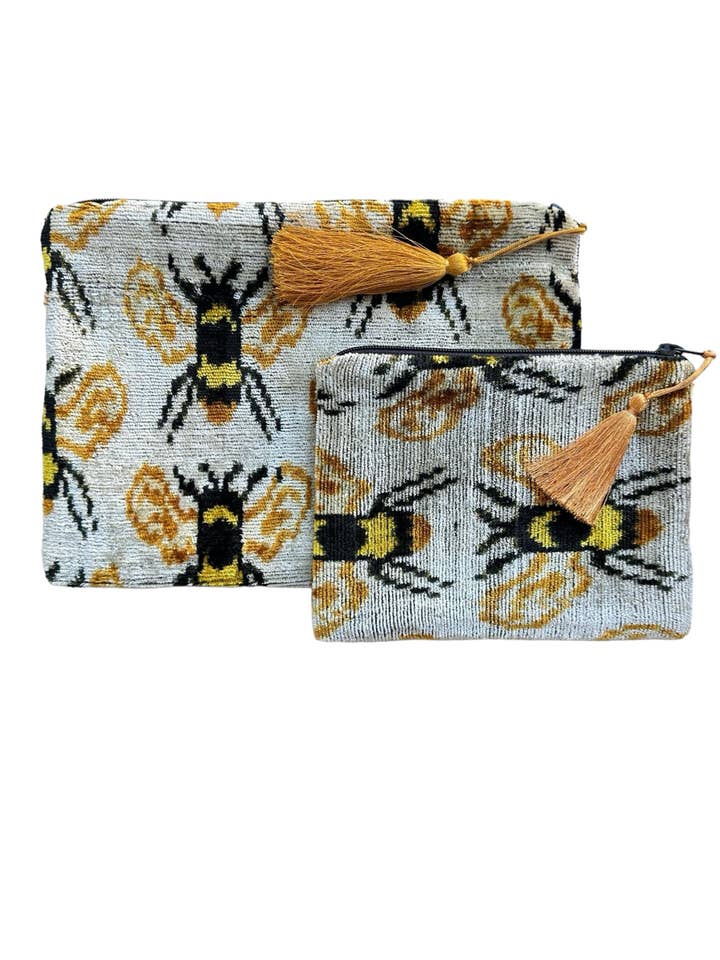 Silk Velvet Ikat Clutch/Pouch for wholesale by AYCA DESIGN