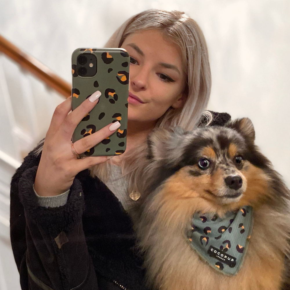 Cocopup London - Wholesale Hondenbandana - Hond - Kaki luipaard bandana3