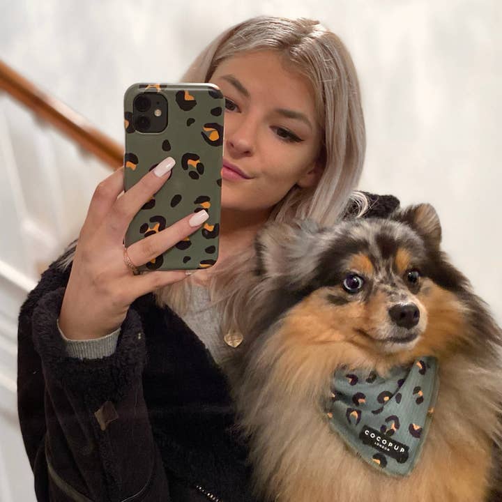 Cocopup London - Wholesale Pet bandana – Dog - Khaki Leopard Bandana3