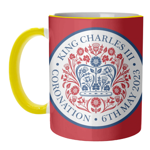ART WOW – Großhandel Kaffeebecher – Tassen „King Charles“, Krönungsemblem, rot4