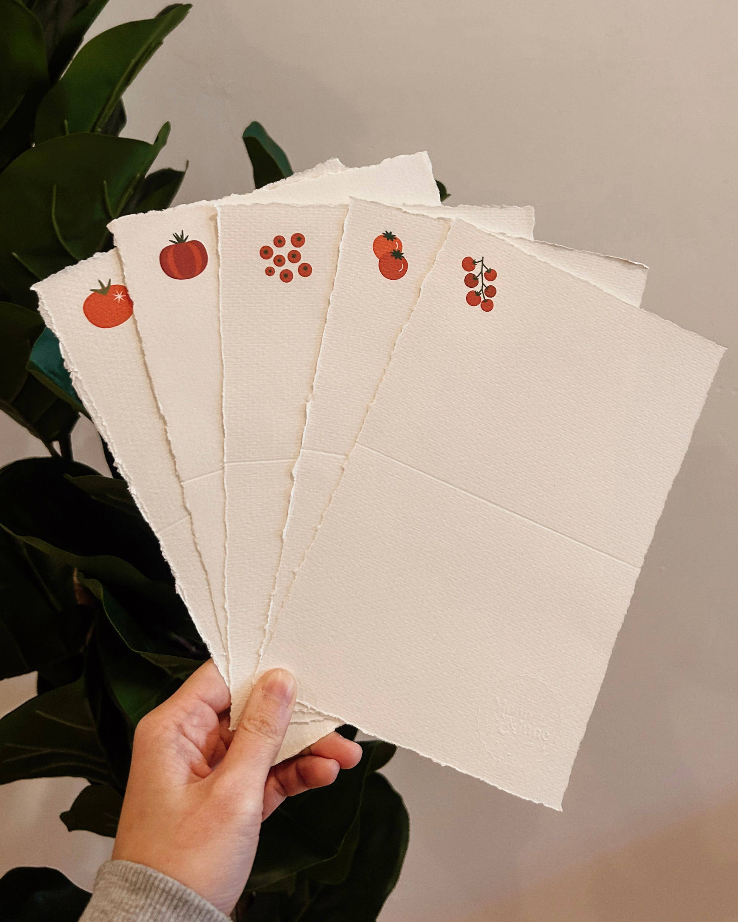 Moon&June Studio - Wholesale Stationery/Notecard Set - Tomato Letter Set Stationery / Handmade Paper3