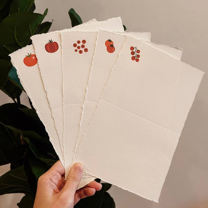 Moon&June Studio - Wholesale Stationery/Notecard Set - Tomato Letter Set Stationery / Handmade Paper3