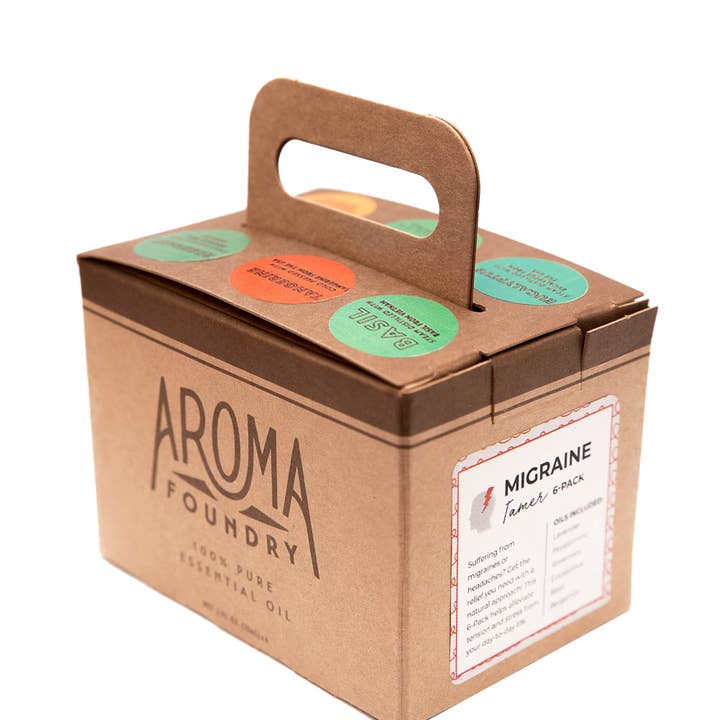 Aroma Foundry – Großhandel Ätherisches Öl – Ätherische Öle des Migräne-Zähmers, 6 Stück