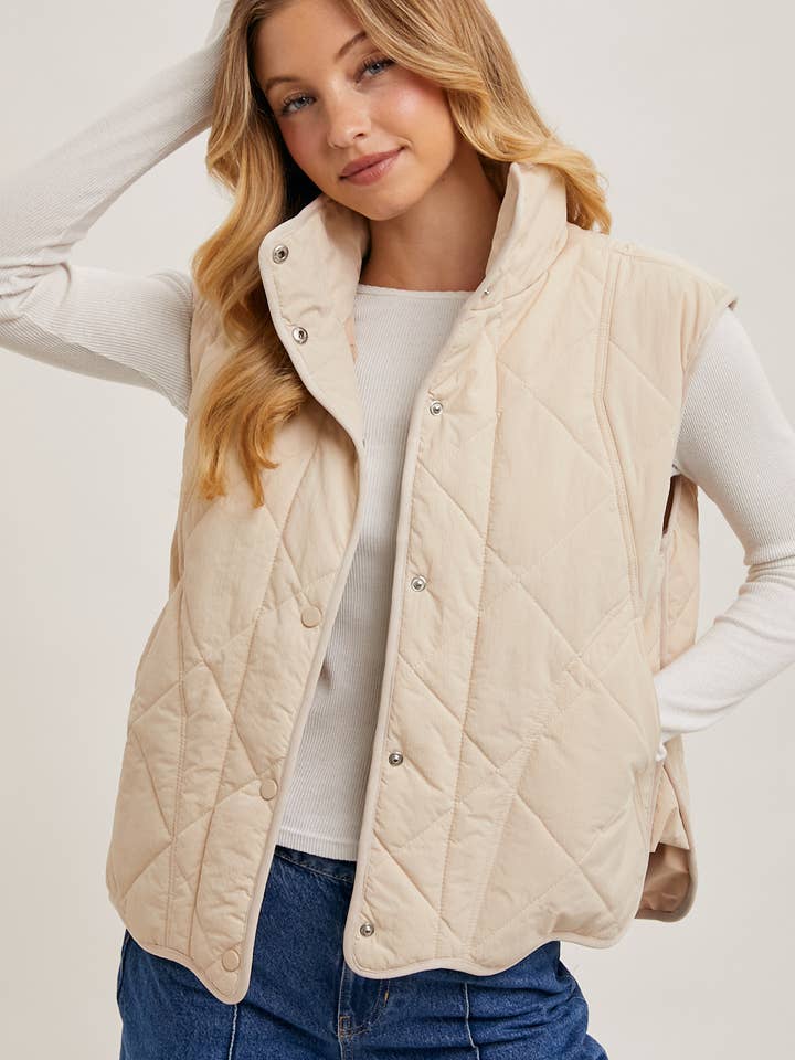 Bluivy - Vendita all'ingrosso Gilè imbottito - Donna - GILET IMBOTTITO TRAPUNTATO CON TASCHE1