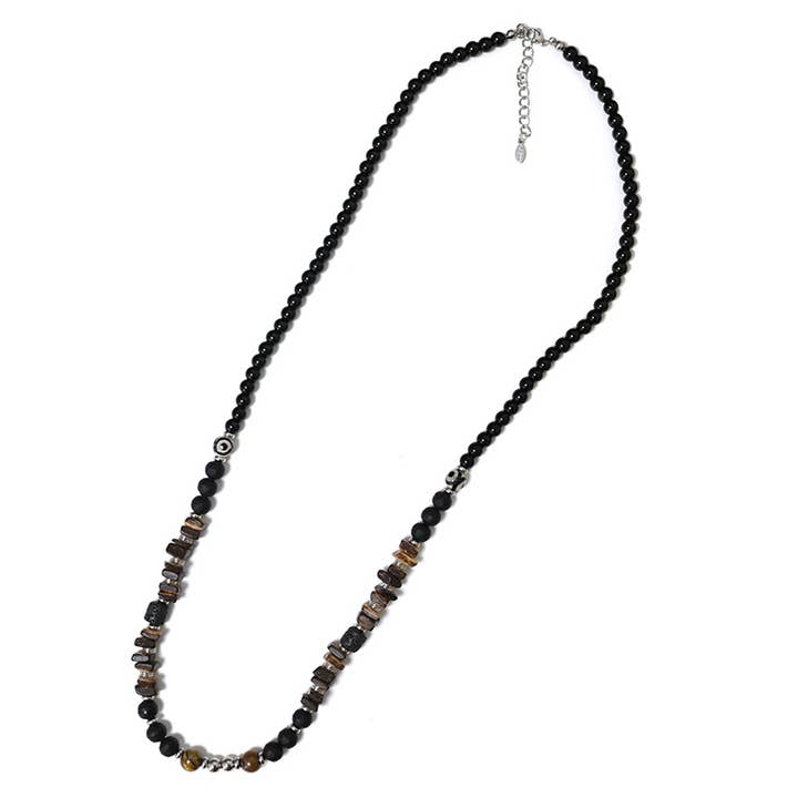 MEN'S LONG NECKLACE WITH STONE BEADS for wholesale by AMORINO SRL