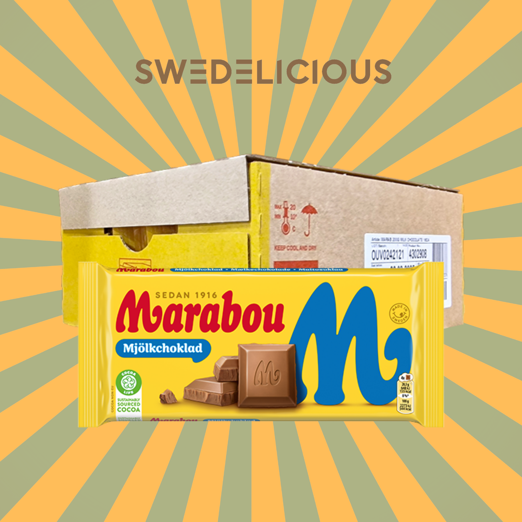 Swedelicious - Swedish Candy - Wholesale Chocolate Bar - Marabou - Original Milk Chocolate - Swedish Chocolate2