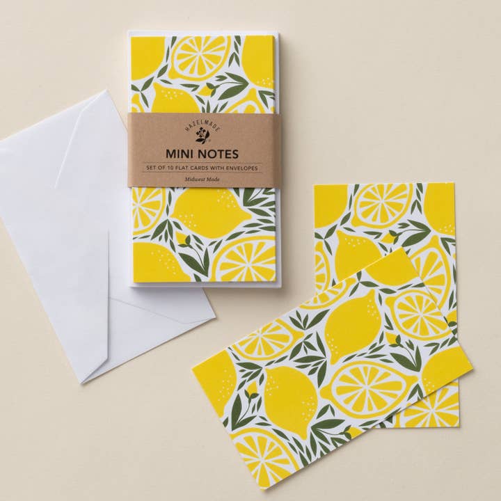 Lemon Mini Note Set | Cards for wholesale by HAZELMADE® Tea Towels + Gifts