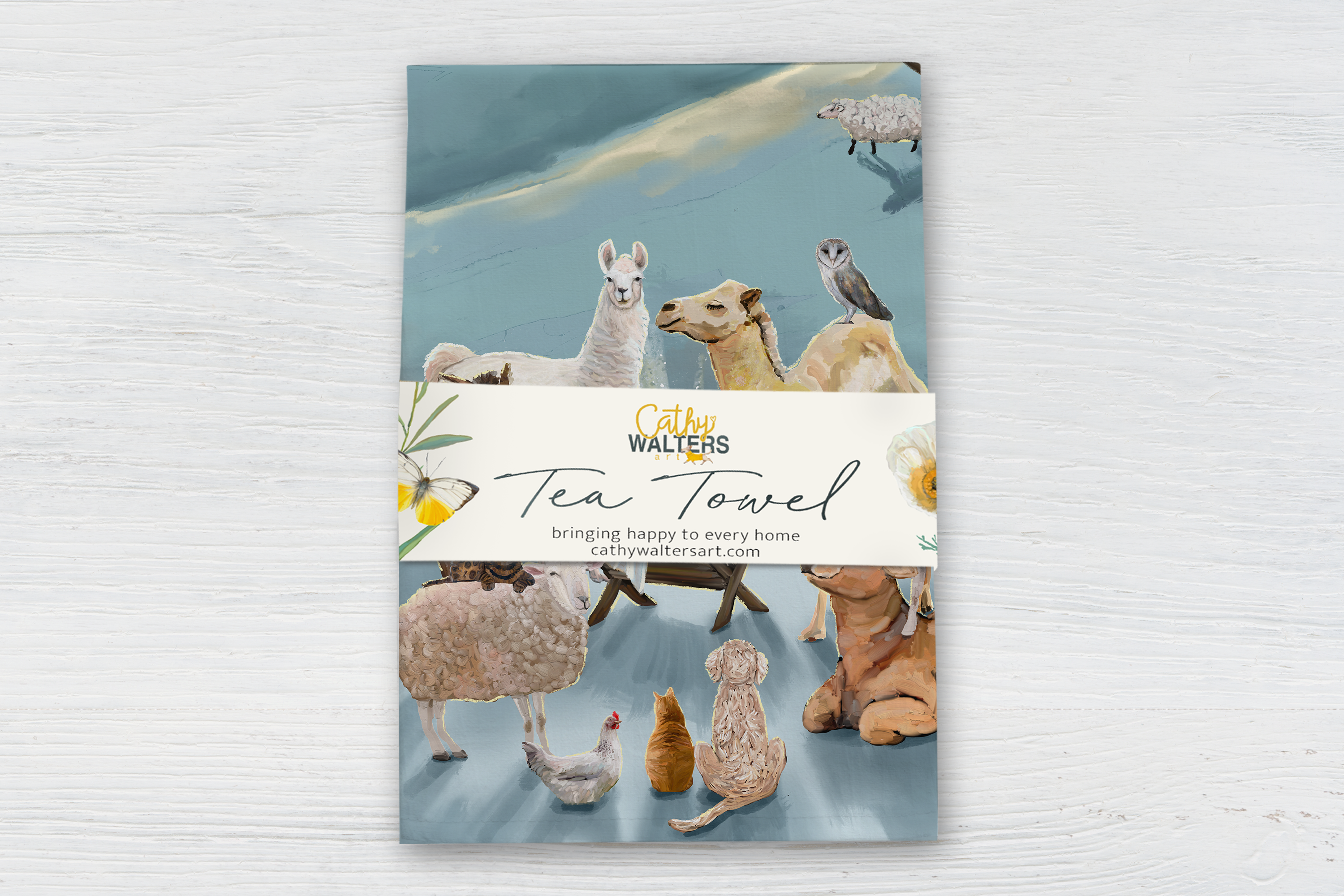 Cathy Walters Art - Wholesale Tea Towel - 2025 Nativity Tea Towel1