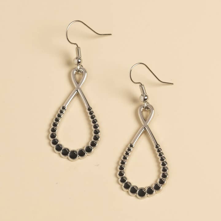 Dissent Pins - Vendita all'ingrosso Orecchini pendenti - Kamala Harris - Orecchini pendenti con perle nere, colore: argento2