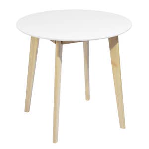 Homy Casa 43.3 in. White Rectangular MDF Table Top Solid Beech Wood Legs Dining Table(Seat 4)