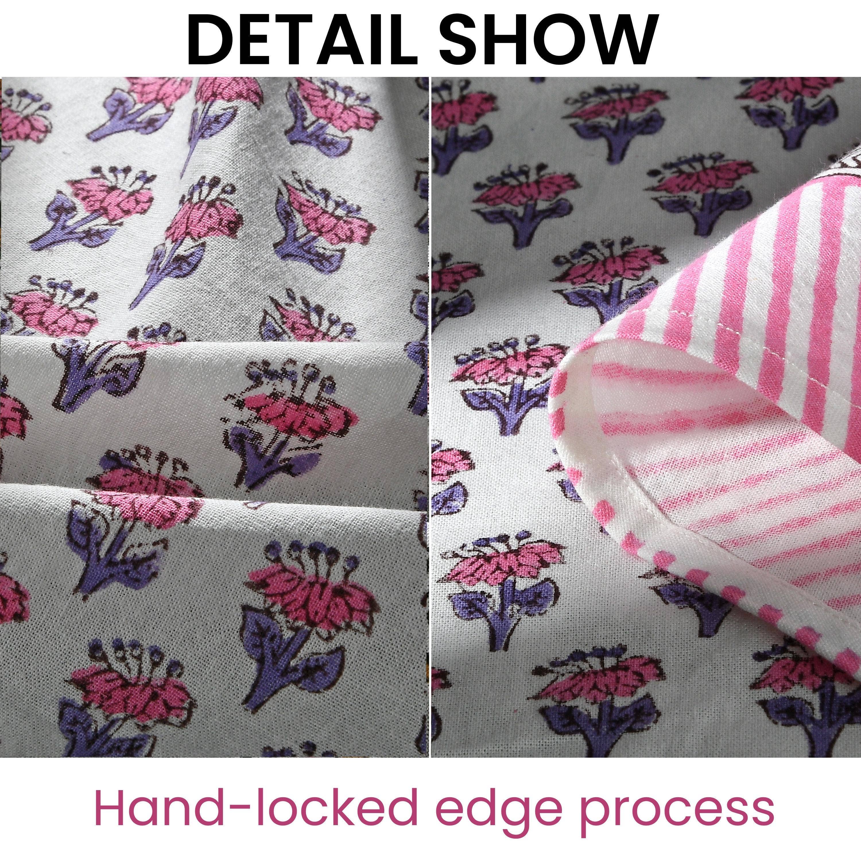 Cotton Print Club - Wholesale Tablecloth - Round Block Print Tablecloth – Pink Sapphire2