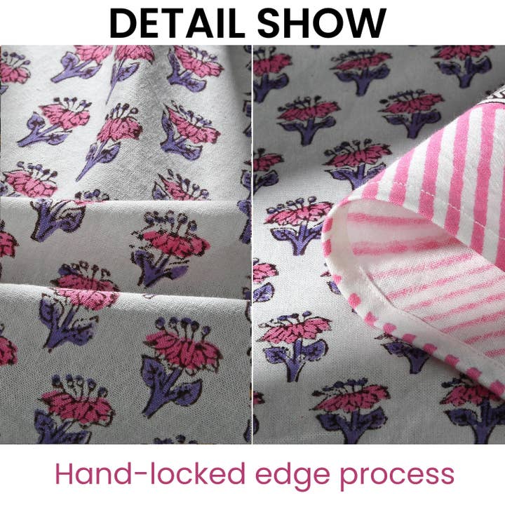 Cotton Print Club - Wholesale Tablecloth - Round Block Print Tablecloth – Pink Sapphire2